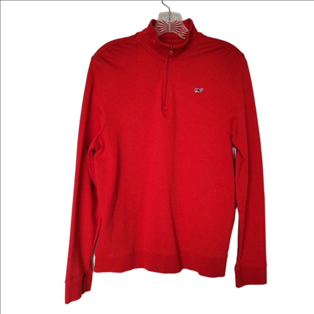 Vineyard Vines Men's Red Quarter-Zip Pullover